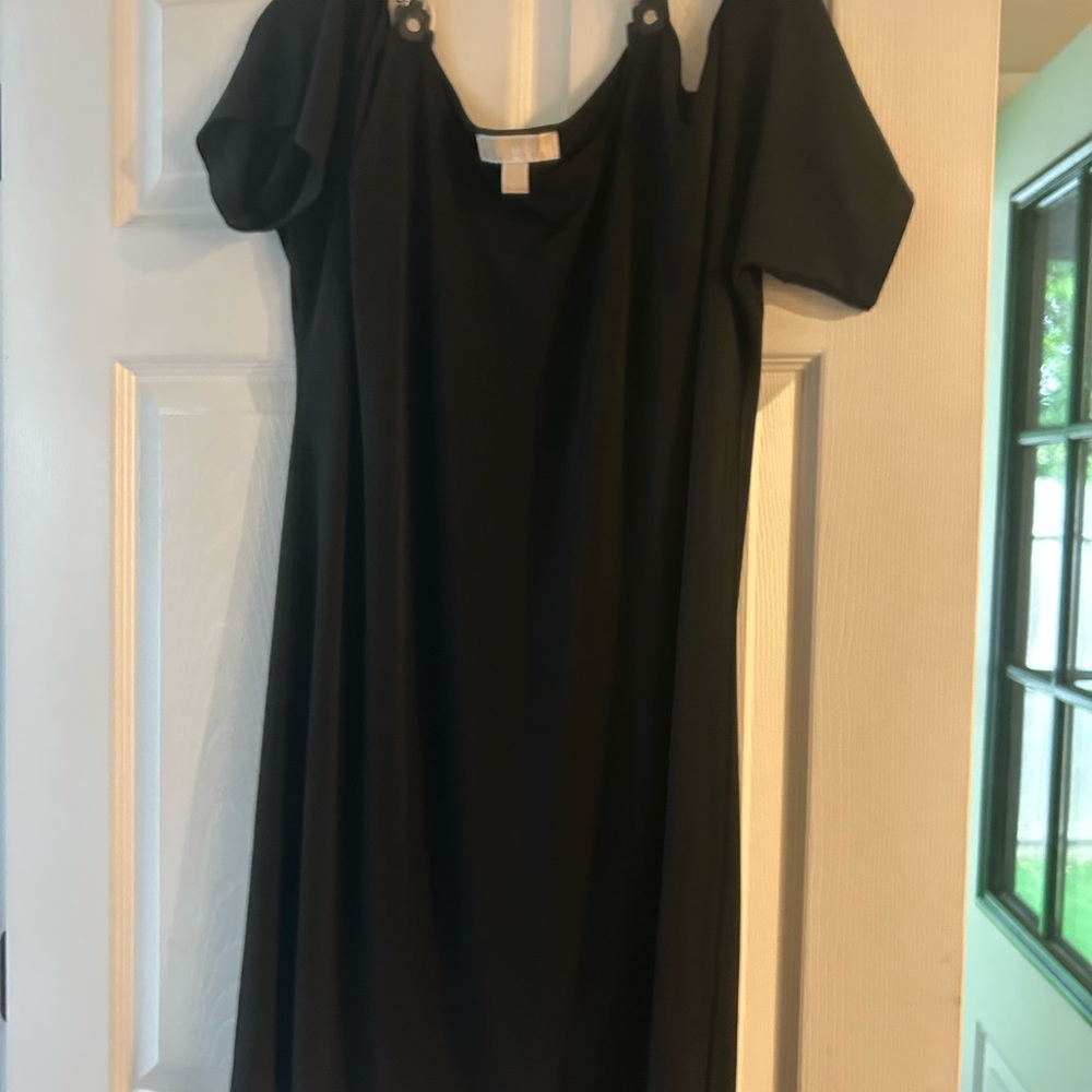 Michael Kors Black Cold Shoulder Sheath Dress